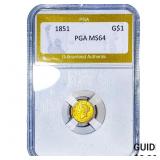 1851 Rare Gold Dollar PGA MS64
