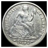1874 Arrows Silver Dime CLOSELY UNCIRCULATED