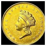 1854 Gold $1 Indian Princess Head CHOICE AU