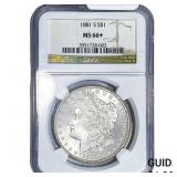 1881-S Morgan Silver Dollar NGC MS66+