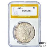 1887-S Morgan Silver Dollar PGA MS63