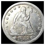 1853 Arrows/Rays Seated Liberty Quarter  CLOSELY