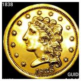 1838 $2.50 Gold Quarter Eagle CHOICE AU