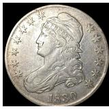 1830 Capped Bust Half Dollar ABOUT UNCIRCULATED