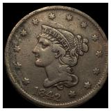 1842 Braided Hair Large Cent LIGHTLY CIRCULATED