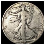 1921-D Silver Walking Liberty Half Dollar NEARLY U