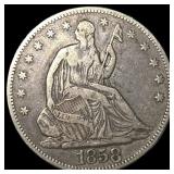 1858 Seated Liberty Half Dollar LIGHTLY CIRCULATED
