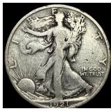 1921-S Silver Walking Liberty Half Dollar  LIGHTL