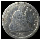 1861 Seated Liberty Quarter NICELY CIRCULATED