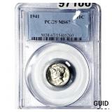 1941 Mercury Silver Dime PCGS MS67