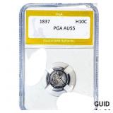 1837 Seated Liberty Half Dime PGA AU55