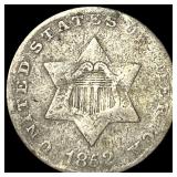 1852 Silver Three-Cent Piece LIGHTLY CIRCULATED