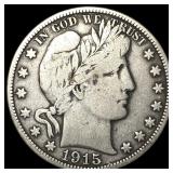 1915-D Silver Barber Half Dollar NEARLY UNCIRCULAT