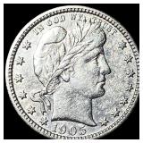 1905-S Silver Barber Quarter CHOICE AU