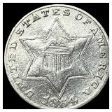 1854 Silver Three-Cent Piece HIGH GRADE