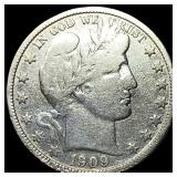 1909 Silver Half Dollar (Barber) LIGHTLY CIRCULATE