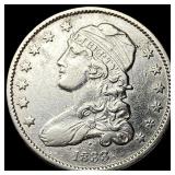 1833 Capped Bust Silver Quarter NEARLY  UNCIRCULA