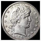1904 Barber Quarter Dollar UNCIRCULATED