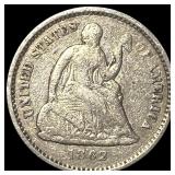1862 Seated Liberty Silver Half Dime LIGHTLY CIRCU
