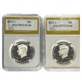[2 Coins] 2012-S Kennedy Half Dollar PGA PR70 DCAM