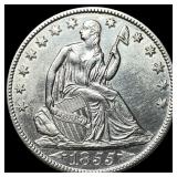 1855-O Silver Seated Liberty Half Dollar CHOICE BU