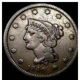 1840 Braided Hair Large Cent NEARLY  UNCIRCULATED