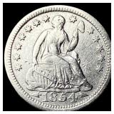 1854 Arrows Seated Liberty Half Dime CLOSELY  UNC