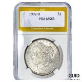 1902-O Morgan Silver Dollar PGA MS63