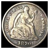 1870 Seated Liberty Half Dime NEARLY UNCIRCULATED