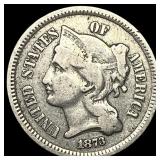 1873 Nickel Three-Cent Piece NEARLY  UNCIRCULATED