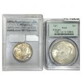 [2 Coins] 1921-1941 Walk. Lib. 50C & Morgan $1 MS6