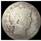 1893 Silver Barber Half Dollar NICELY CIRCULATED