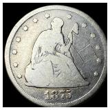 1875-CC Silver Twenty-Cent Piece LIGHTLY  CIRCULA