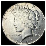 1927 Silver Peace Dollar CLOSELY UNCIRCULATED