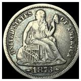 1873 Arrows Seated Liberty Dime LIGHTLY  CIRCULAT