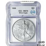 1999 Silver Eagle ICG MS70