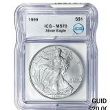 1999 Silver Eagle ICG MS70