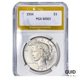 1934 Silver Peace Dollar PGA MS63