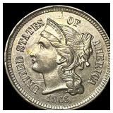 1865 Nickel Three-Cent Piece CHOICE AU