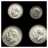 1927 UK Silver Maundy Set (1p 2p 3p 4p) UNCIRCULAT