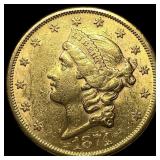 1874 Liberty Head $20 Double Eagle CHOICE AU
