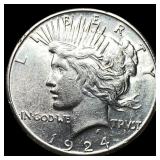 1924 Peace Silver Dollar CHOICE AU