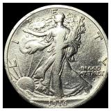 1916 Silver Half Dollar Walking Liberty NEARLY UNC