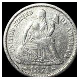 1874 Seated Liberty Dime ABOUT UNCIRCULATED
