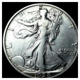 1928-S Silver Walking Liberty Half Dollar  NEARLY