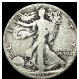 1919-D Silver Walking Liberty Half Dollar  LIGHTL