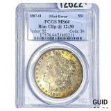 1887-O Morgan Silver Dollar PCGS MS64 Rim Clip@12:
