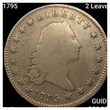1795 2 Leaves Flowing Hair Dollar NICELY CIRCULATE