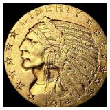 1914-D Gold $5 Indian Head Half Eagle CLOSELY  UN