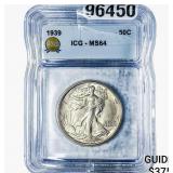 1939 Walking Liberty Half Dollar ICG MS64